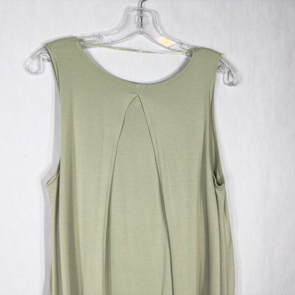 Soft Surroundings Medium‎ Tank Top Layered Split Back Light Green Knit Soft 1556 - Picture 5 of 8